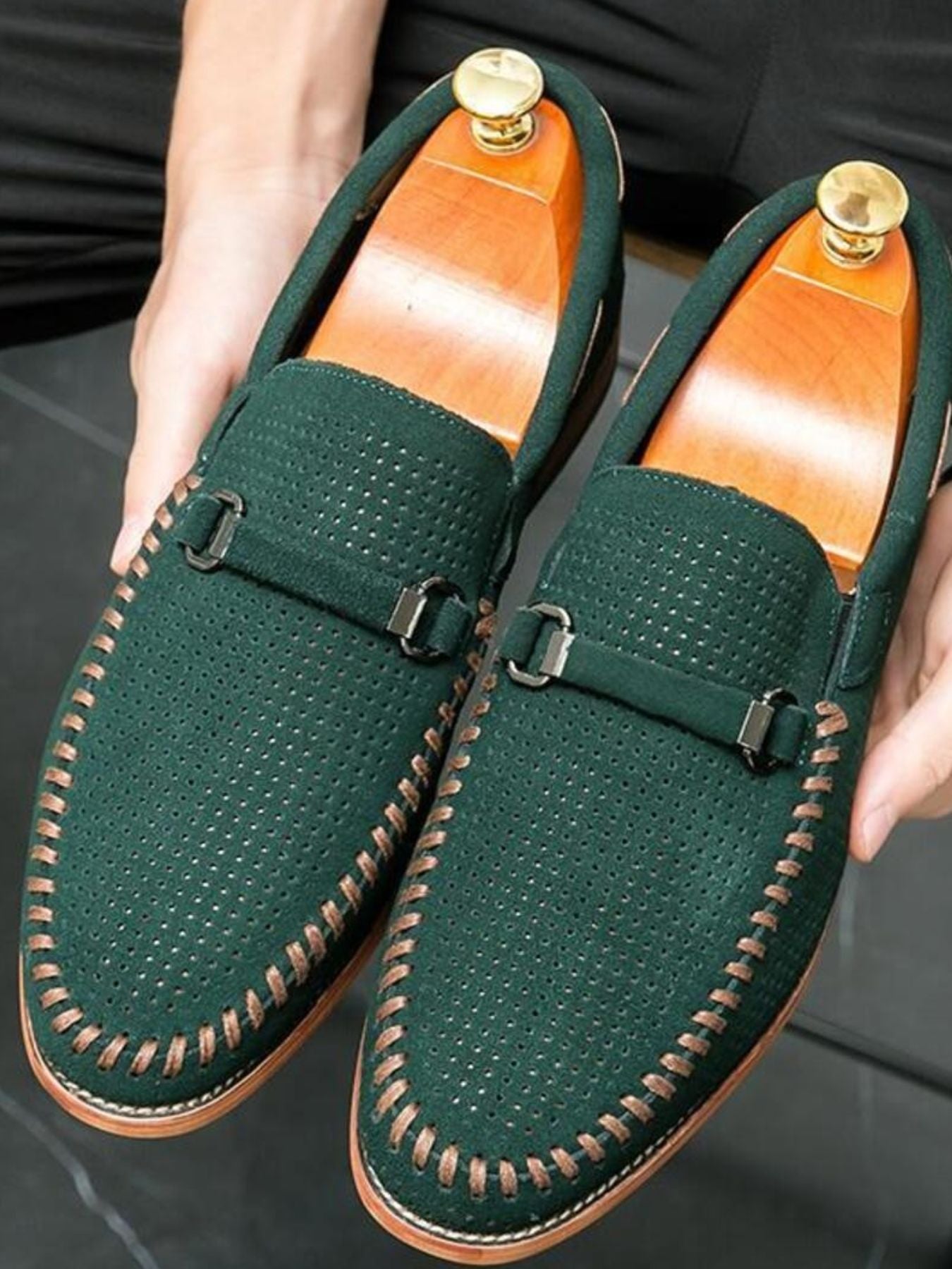 Trendsi round toe flats loafers in neutral color, showing sleek design and comfortable slip-on style for stylish everyday wear.