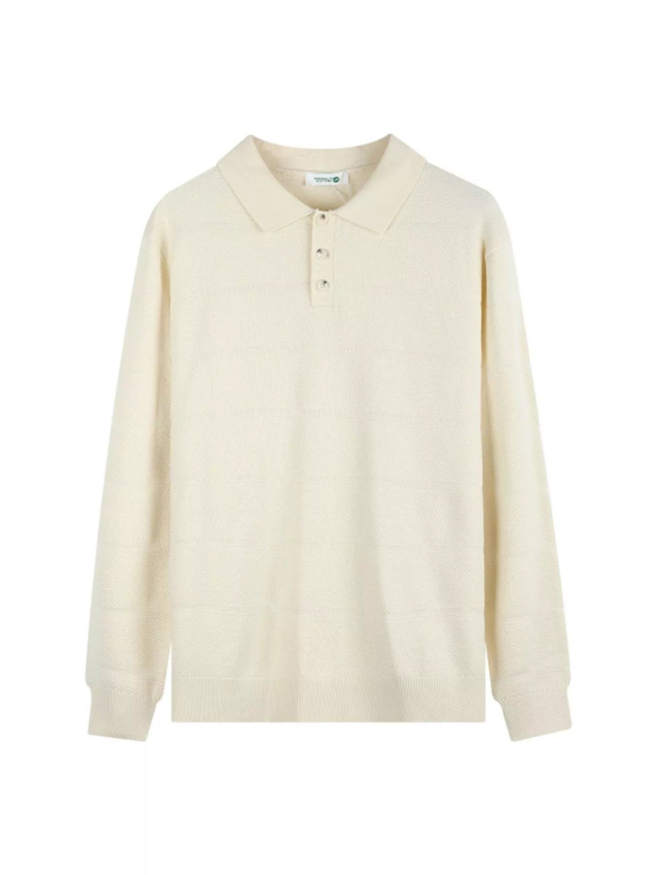 Plus size men's black long sleeve knit top with button details, designed for a stylish, comfortable fit.