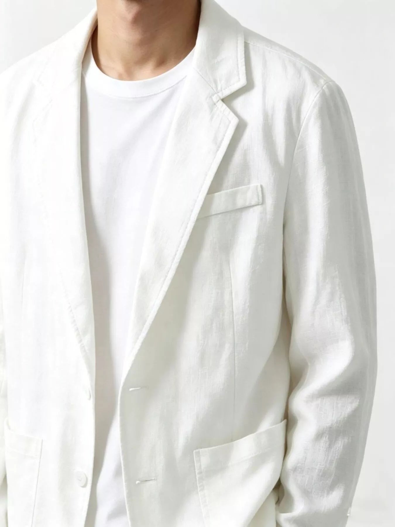 Plus size men's black button-up long sleeve blazer by Trendsi, tailored fit with classic collar and sleek design.
