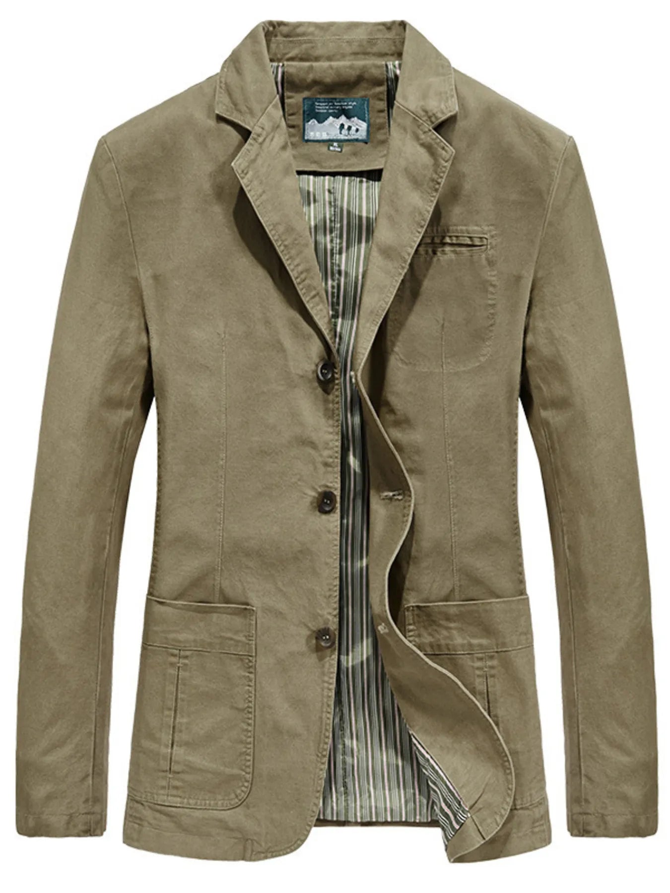 Black men's plus size blazer with lapel collar and button-up front, stylish and tailored for a modern look.