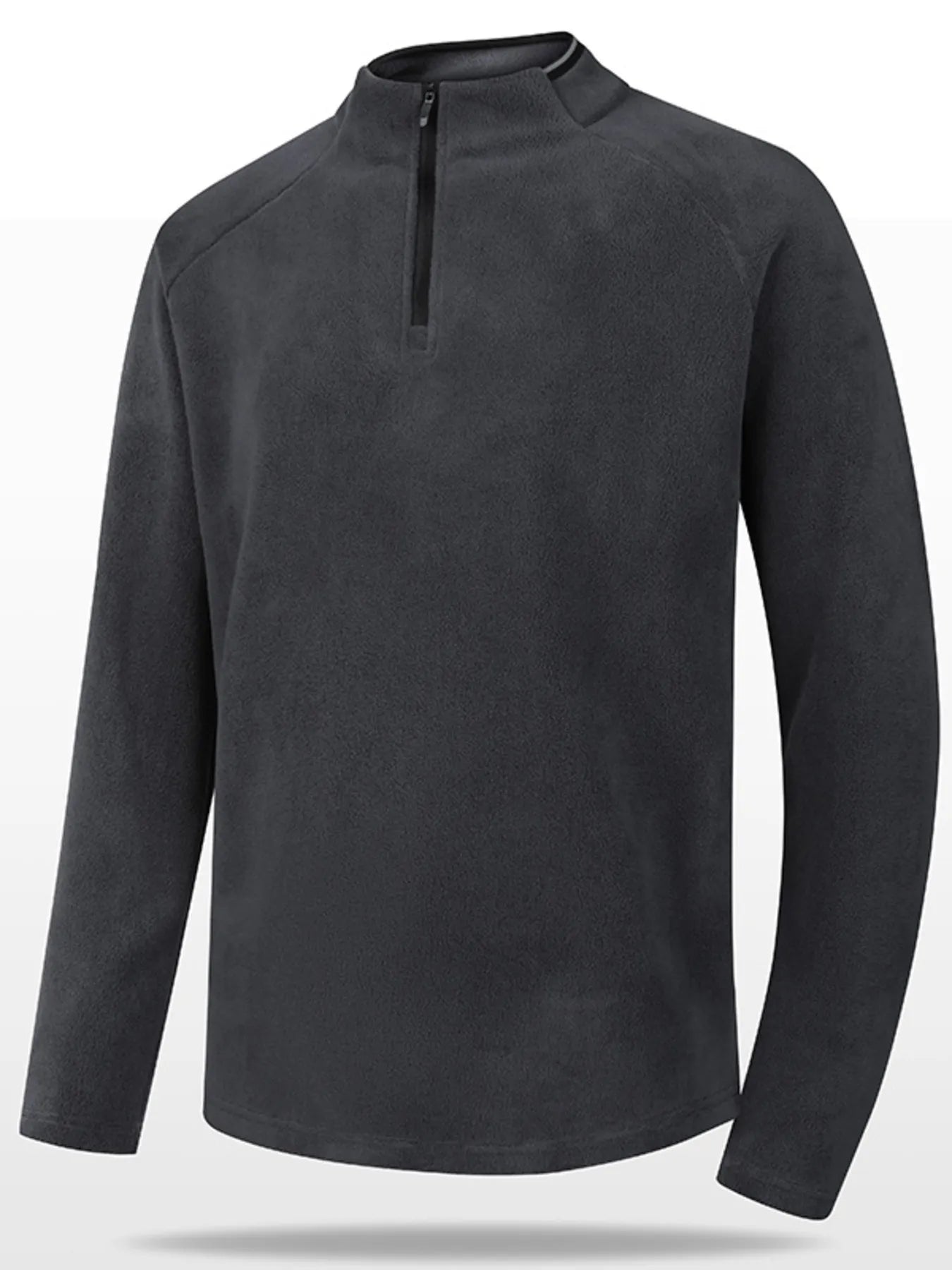 Men's plus size black quarter zip long sleeve sweatshirt by Trendsi, casual sweatshirt with a zip collar and comfortable fit.