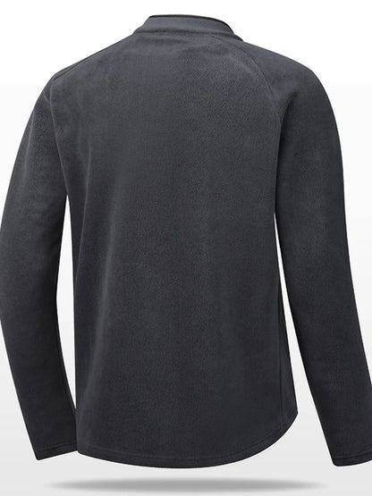 Men's plus size black quarter zip long sleeve sweatshirt by Trendsi, casual sweatshirt with a zipper and comfortable fit.