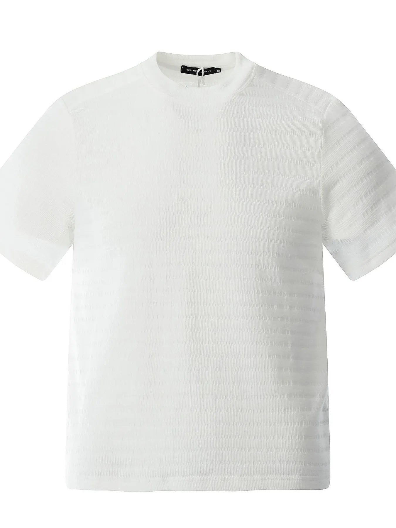 Black men's round neck short sleeve T-shirt by Trendsi, showing a comfortable fit and simple design.
