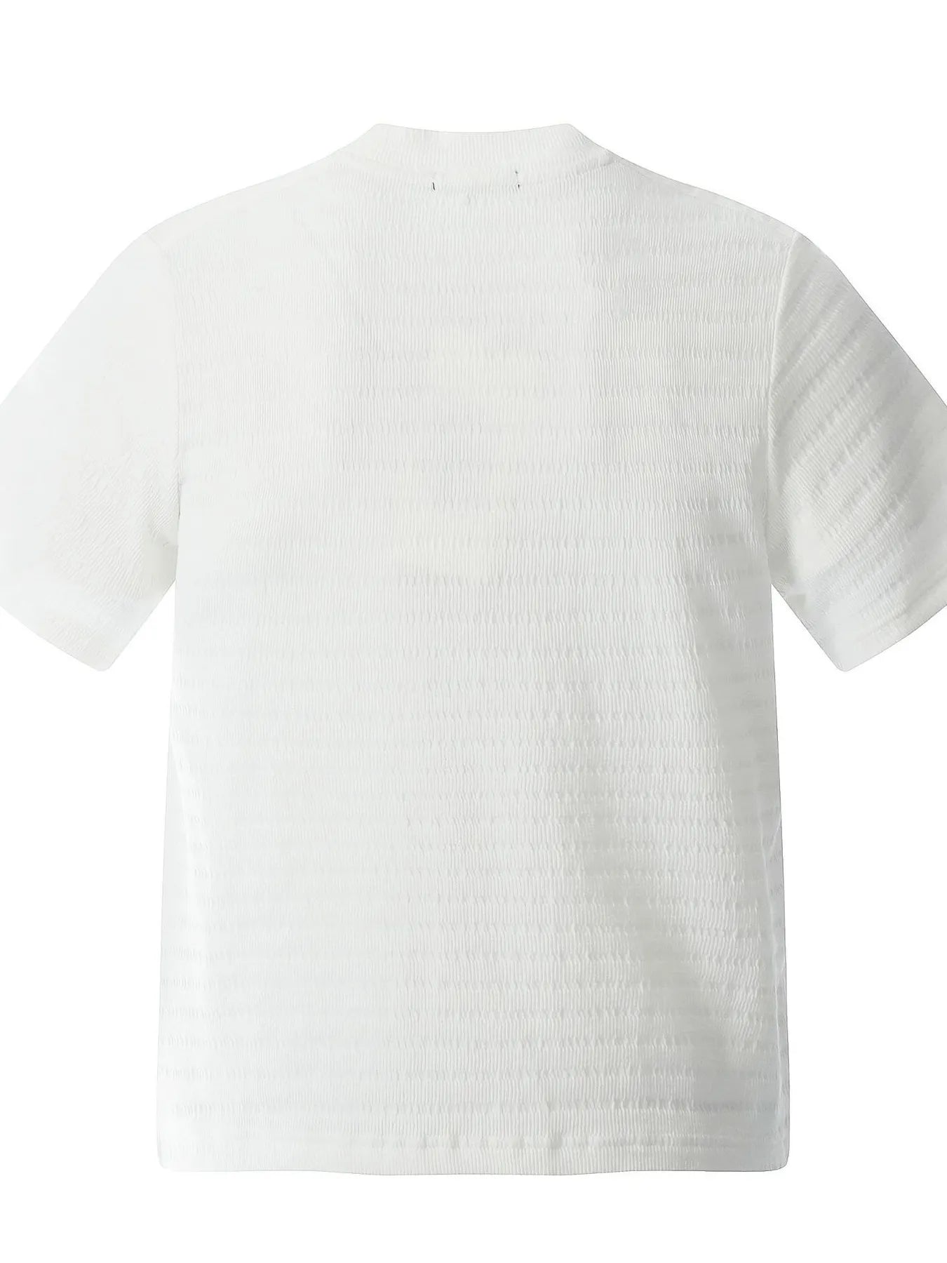 Black men's round neck short sleeve T-shirt by Trendsi, casual fit, soft fabric, displayed flat on a white background.