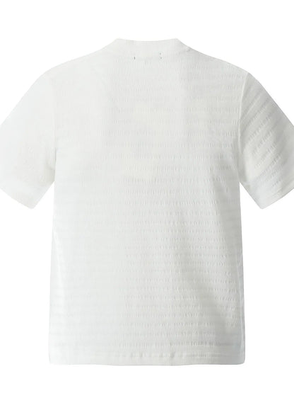 Black men's round neck short sleeve T-shirt by Trendsi, casual fit, soft fabric, displayed flat on a white background.