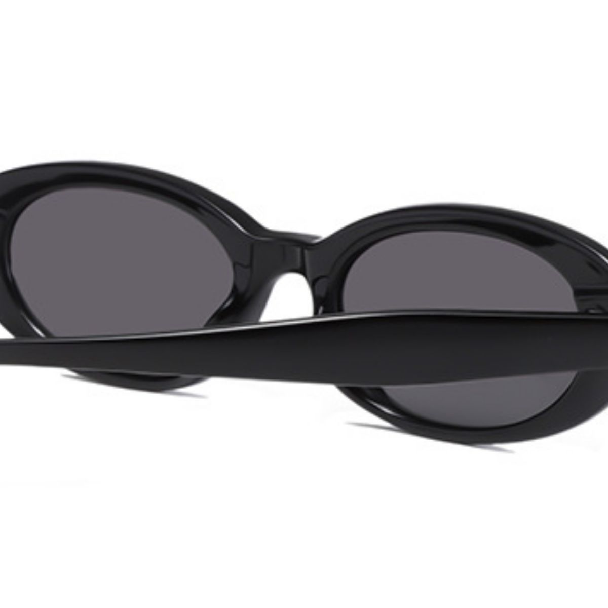 Trendsi UV protection oval sunglasses with dark tinted lenses and black frames, stylish eyewear for sun protection.