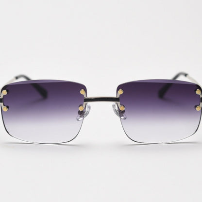Rimless gradient tinted sunglasses by Trendsi with sleek frame and stylish tinted lenses for a modern look.