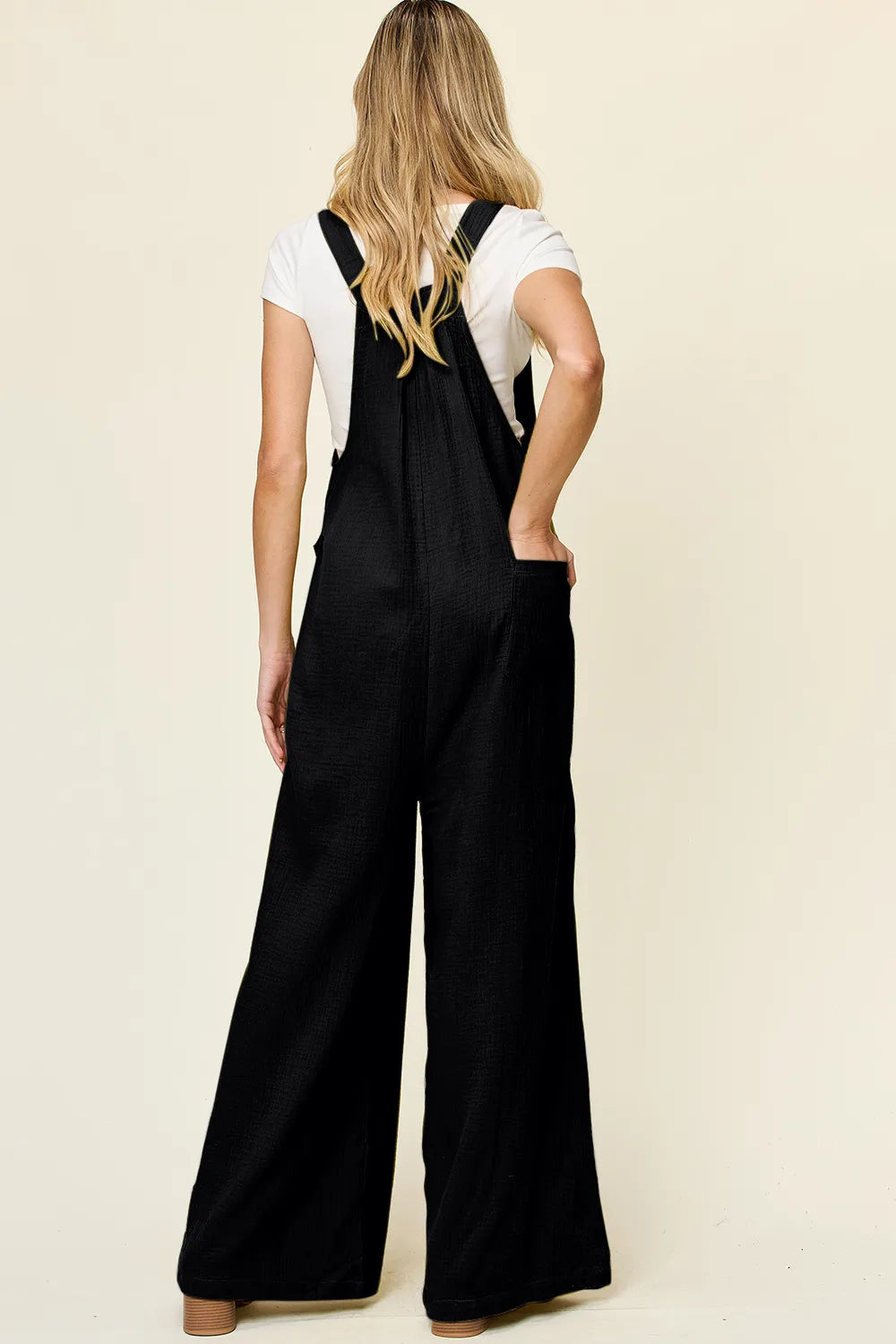 Double Take Full Size Texture Wide Strap Wide Leg Overall - Redemption By Ashley North