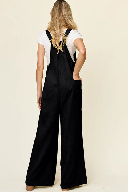 Double Take Full Size Texture Wide Strap Wide Leg Overall - Redemption By Ashley North