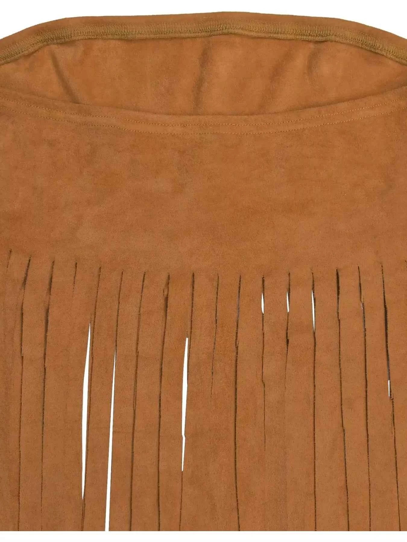 Black fringe-trim tube top by Trendsi featuring stylish fringe details and a fitted silhouette for a trendy look.