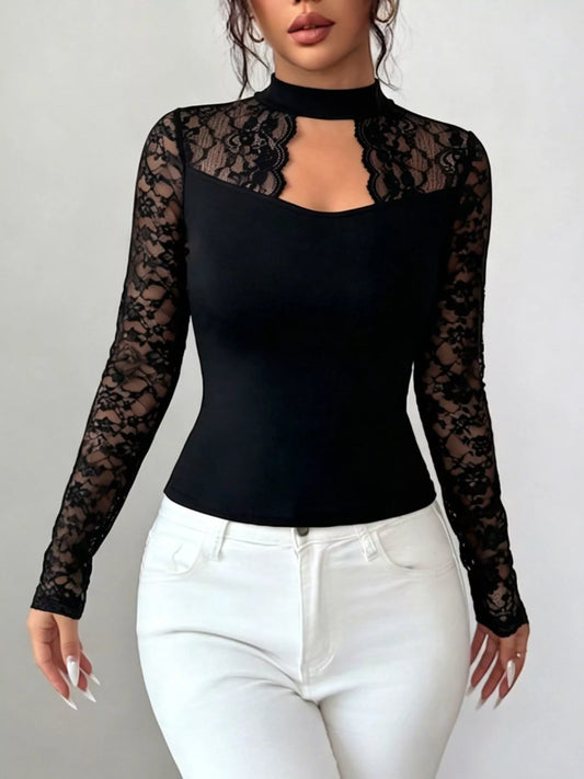 Lace Trim Cutout Front Top - Redemption By Ashley North