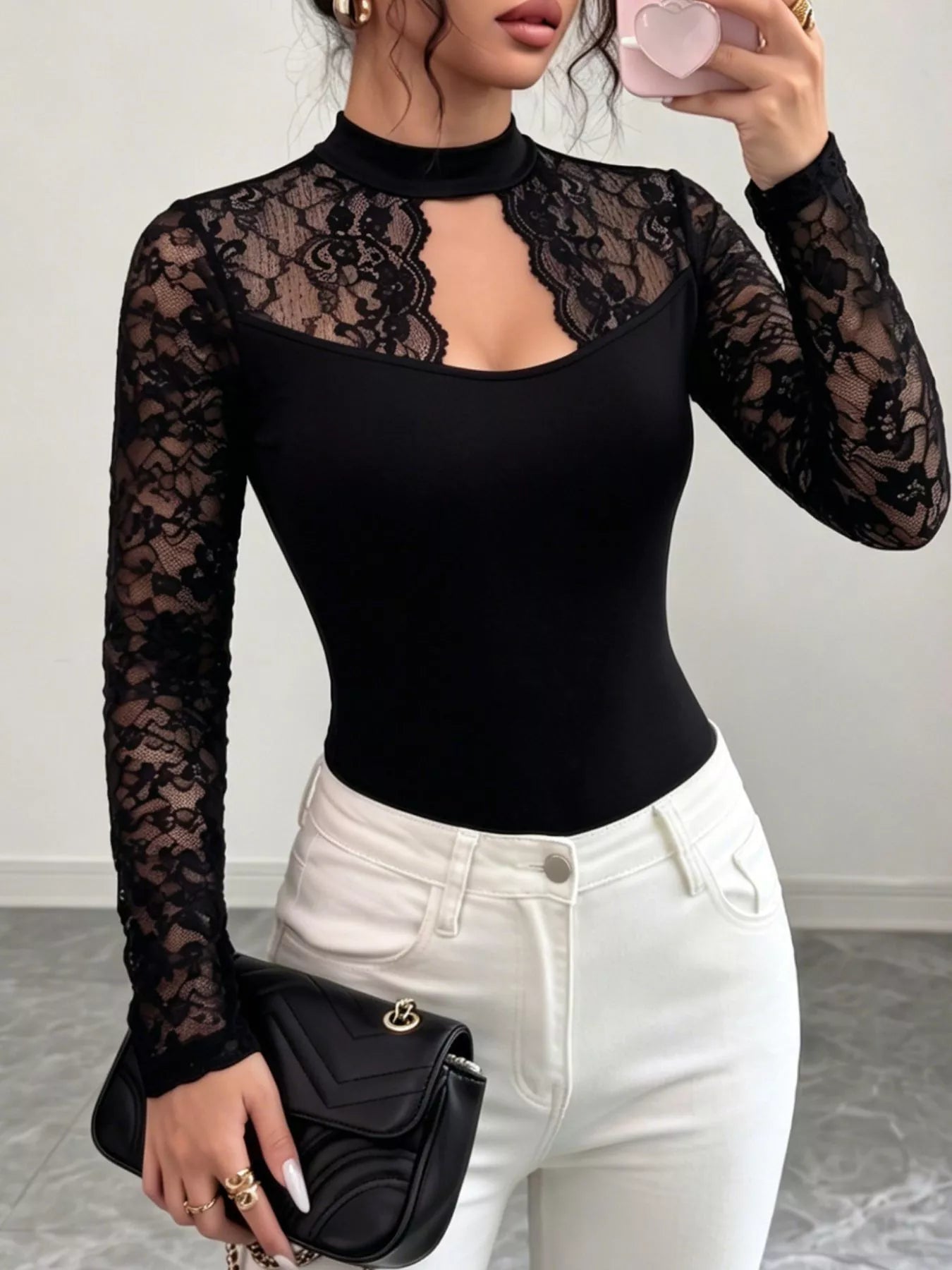 Lace Trim Cutout Front Top - Redemption By Ashley North