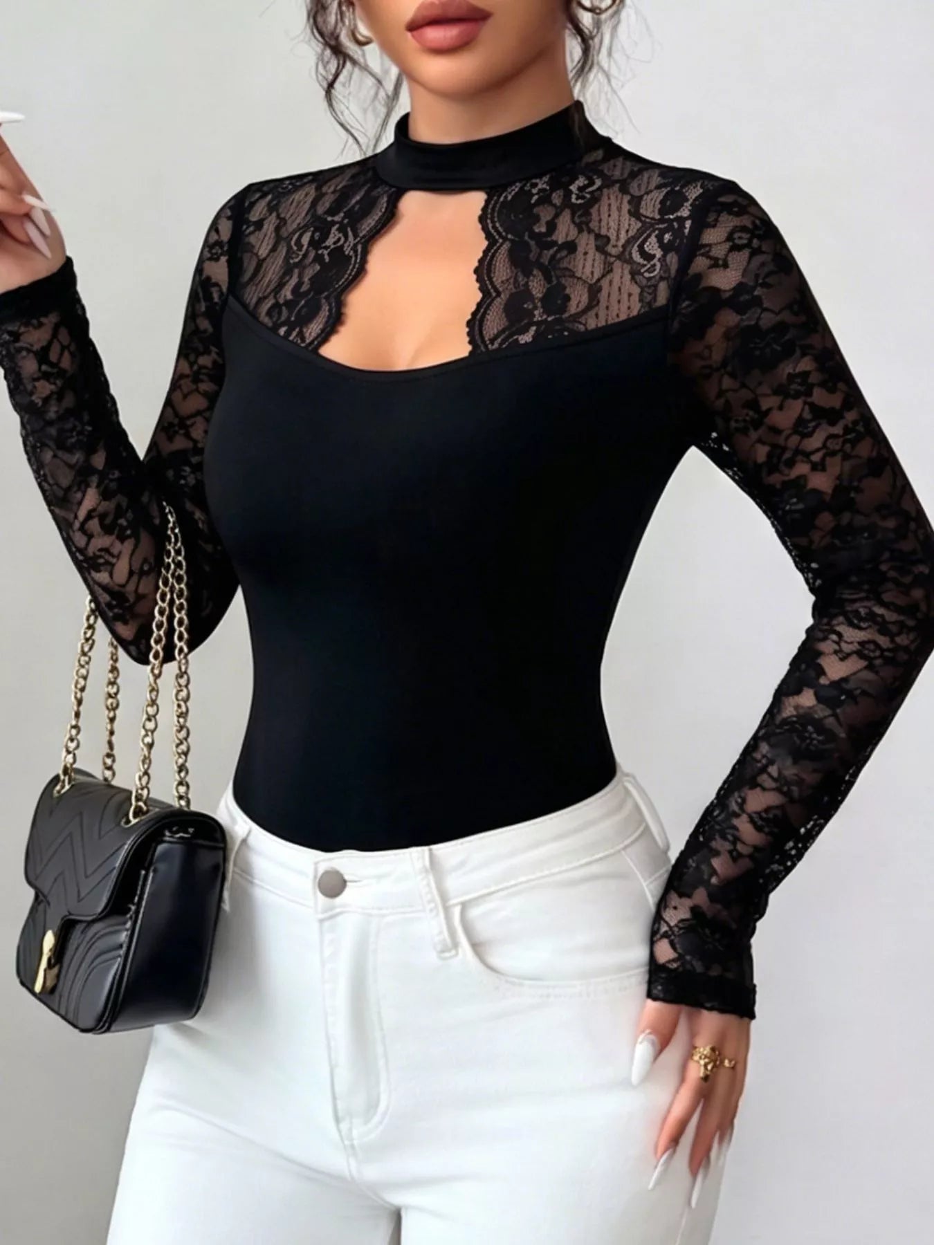 Lace Trim Cutout Front Top - Redemption By Ashley North