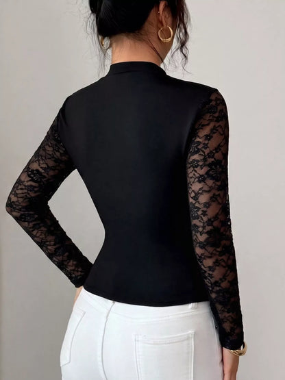 Lace Trim Cutout Front Top - Redemption By Ashley North