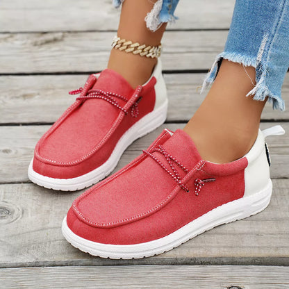 Trendsi round toe slip-on shoes with a sleek design, featuring a smooth finish and comfortable fit for casual wear