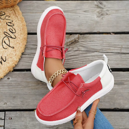 Trendsi round toe slip-on shoes with a sleek design, featuring a smooth upper and comfortable sole, perfect for casual wear.