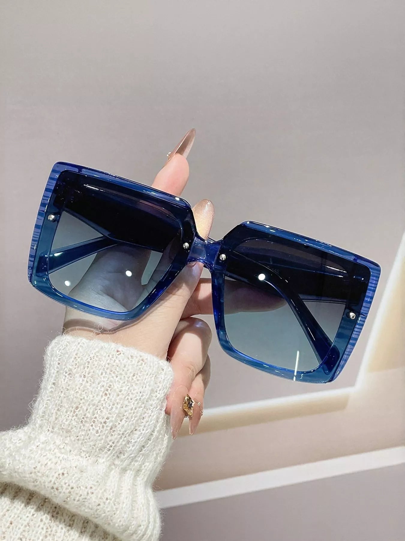 Oversized Gradient Square Sunglasses - Redemption By Ashley North