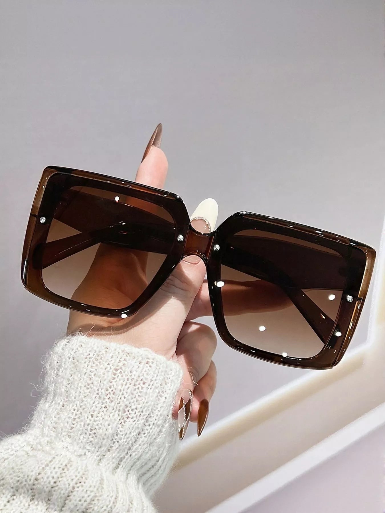 Oversized Gradient Square Sunglasses - Redemption By Ashley North
