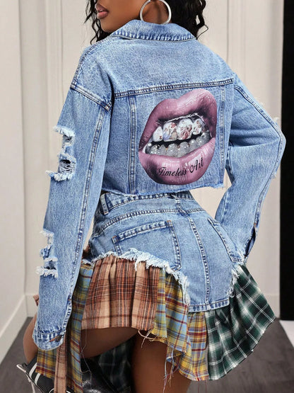 Distressed Cropped Denim Jacket - Redemption By Ashley North