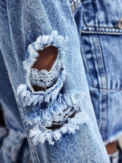 Distressed Cropped Denim Jacket - Redemption By Ashley North