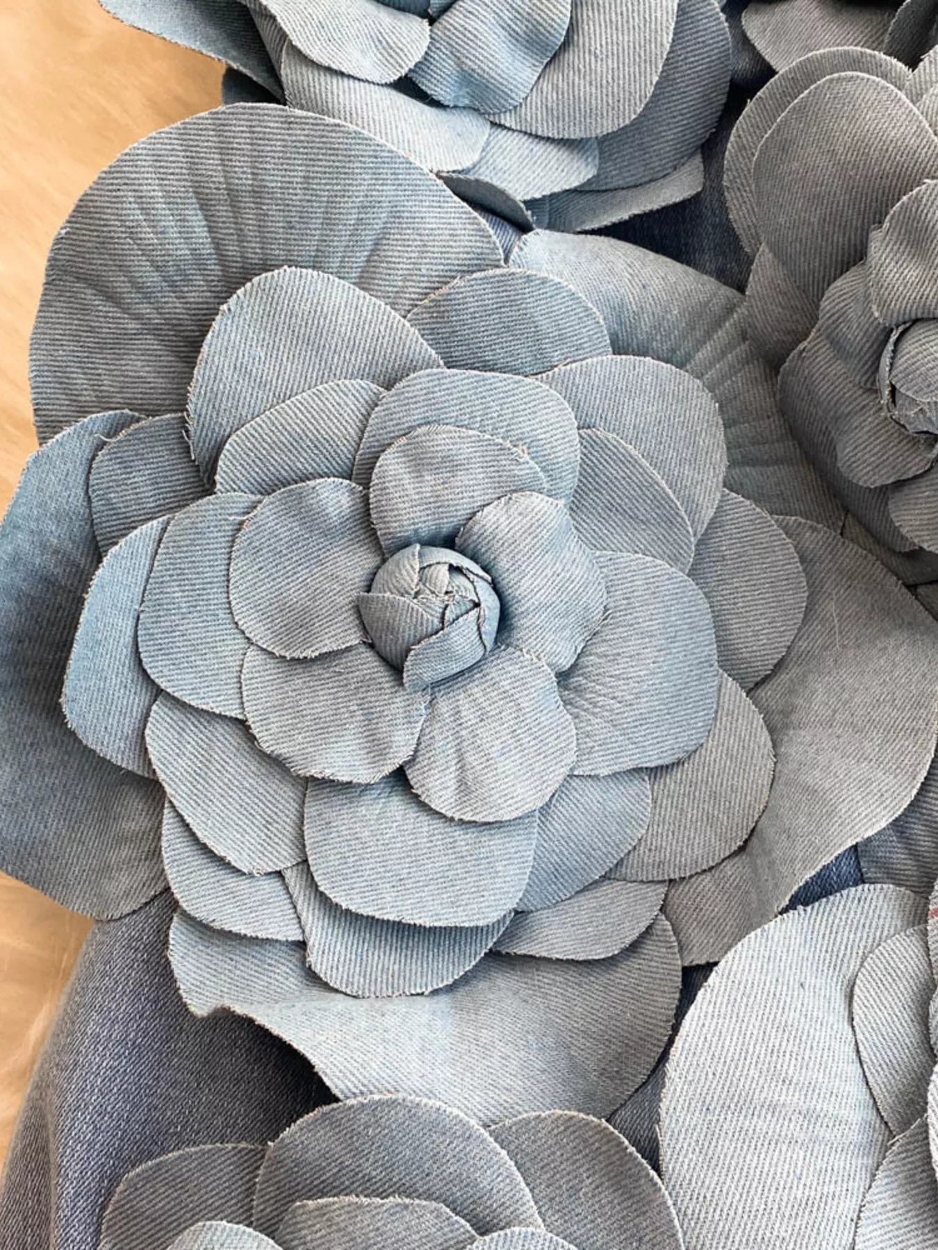 Floral Applique Strapless Denim Dress - Redemption By Ashley North