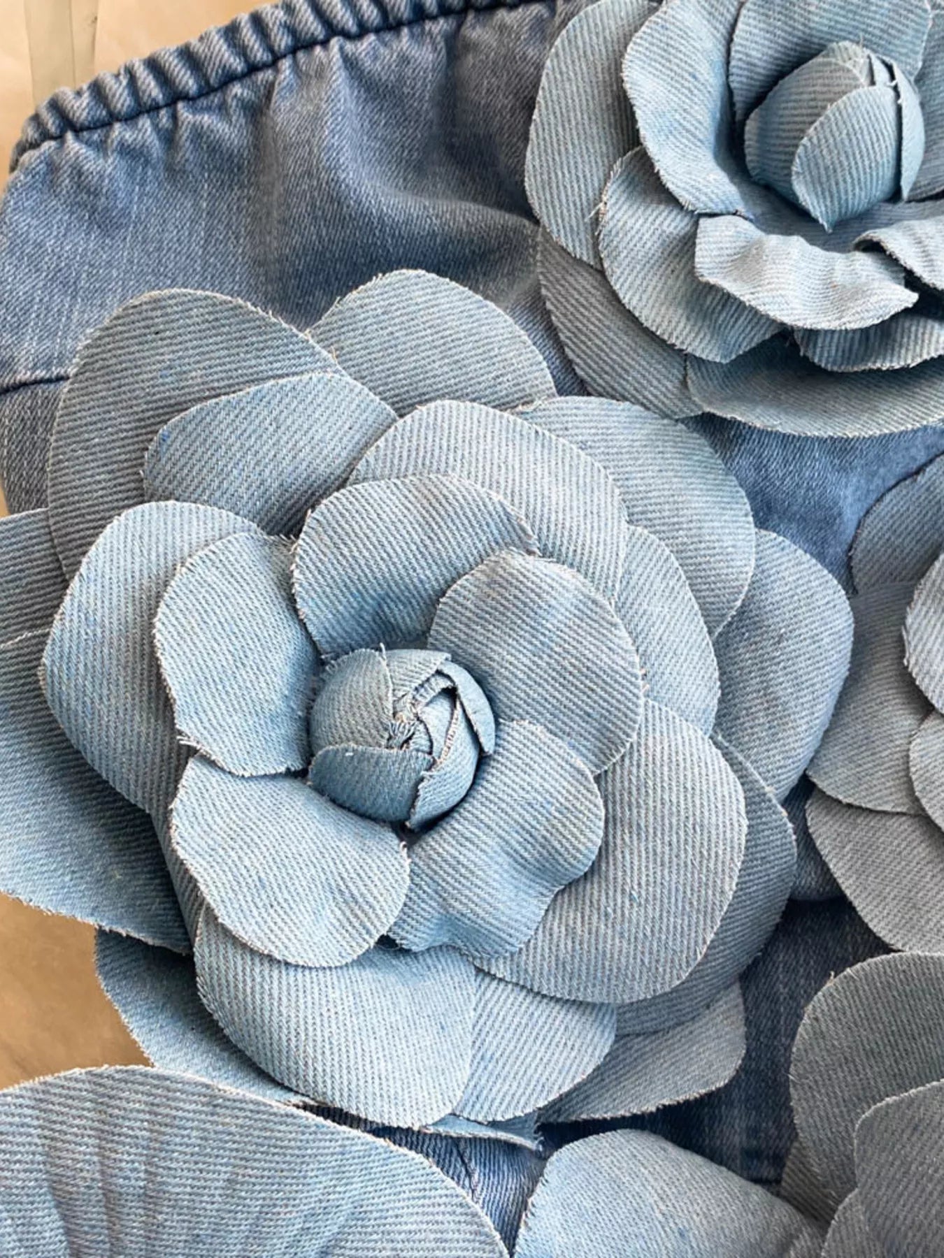 Floral Applique Strapless Denim Dress - Redemption By Ashley North