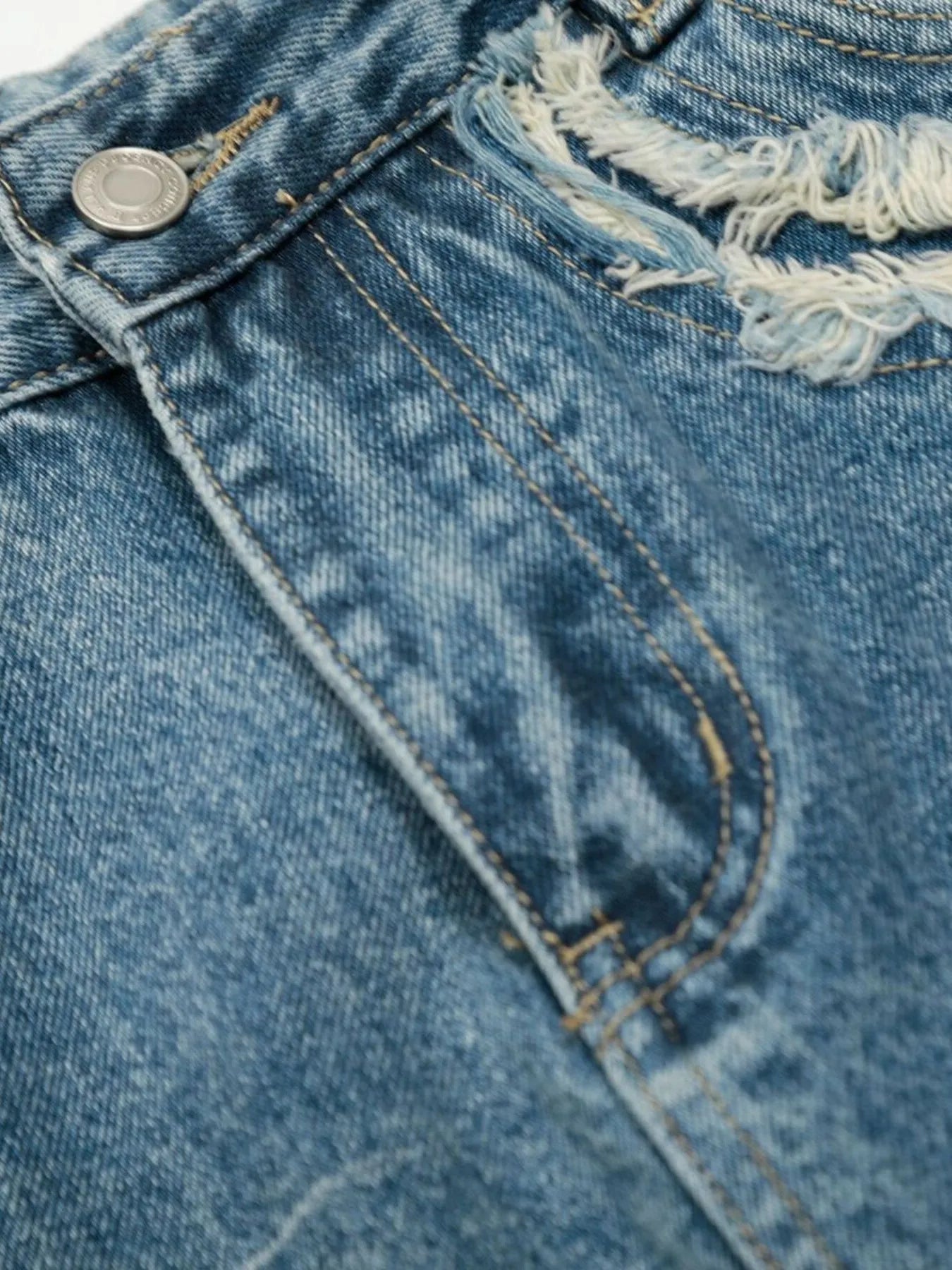 Men's wide-leg vintage wash jeans by Trendsi, featuring a relaxed fit and classic denim look.