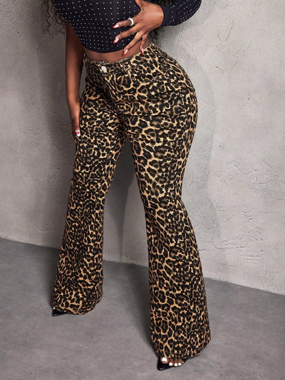 Brown leopard wide leg pants from Trendsi with flowing fabric and relaxed fit, perfect for casual or chic outfits.