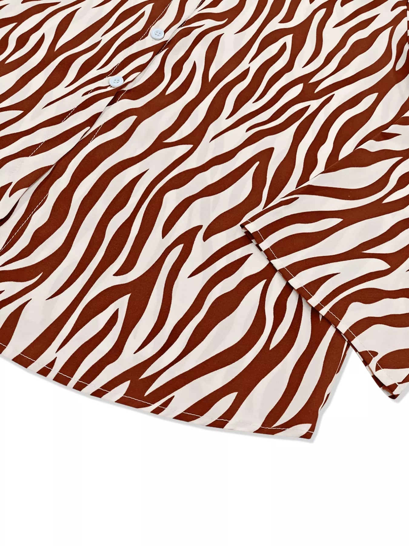Zebra print relaxed fit top and pants two-piece set by Trendsi, showing the stylish matching animal print outfit on a model.