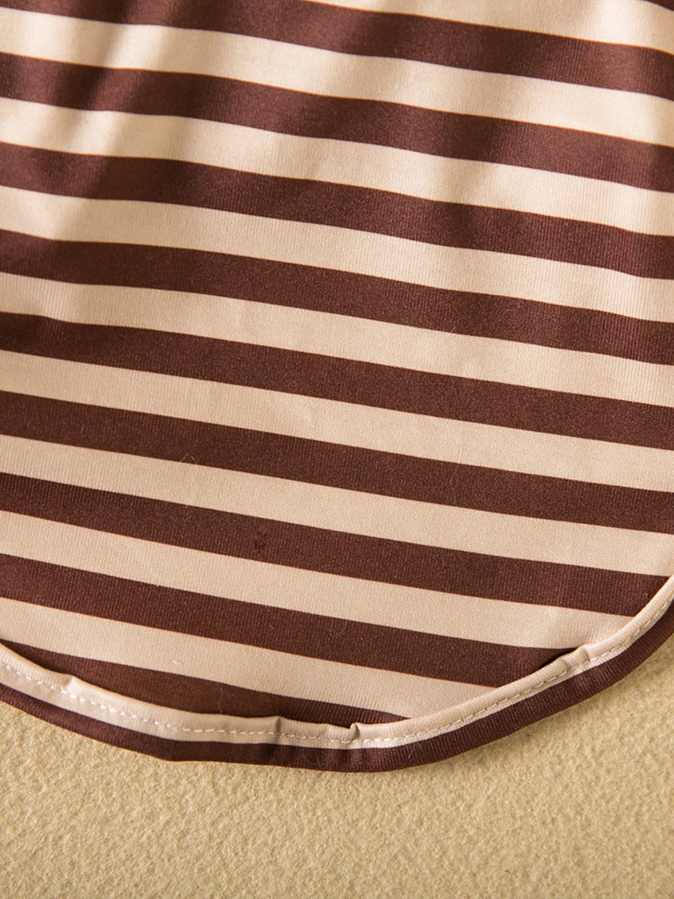 Brown striped heart patch pet top by Trendsi, lightweight sleeveless shirt with cute heart patch for pets.