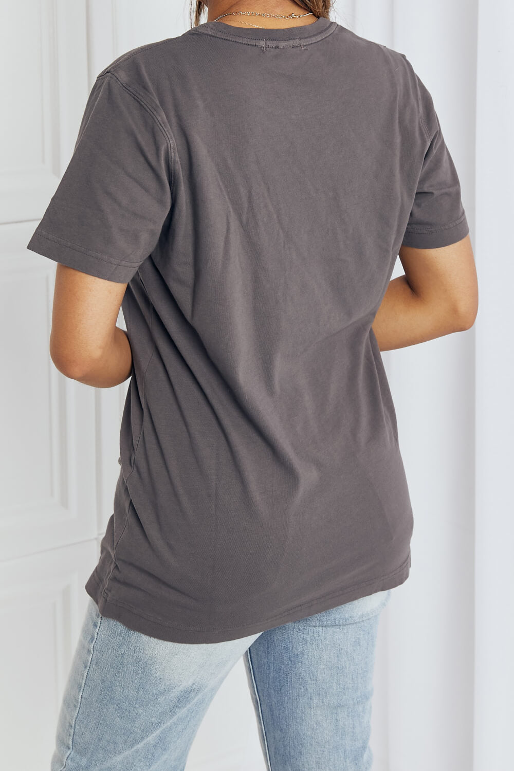 Charcoal mineB full-size eagle graphic T-shirt by Trendsi, featuring a bold eagle design on soft cotton fabric.