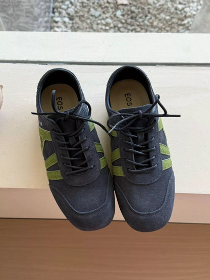 Dark blue casual lace-up sneakers from Trendsi, featuring a comfortable design and stylish fit for everyday wear.