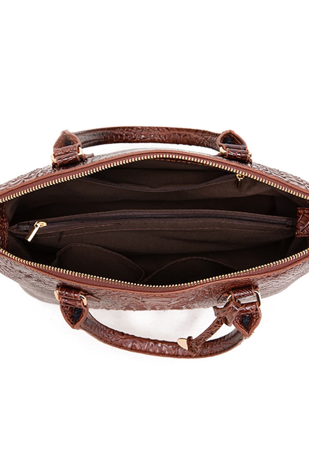 Trendsi PU leather handbag with top handles and gold-tone hardware, stylish and durable for everyday use