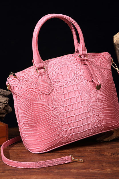 Trendsi PU leather handbag with double handles and sleek design, showcasing a stylish and functional accessory for everyday use.