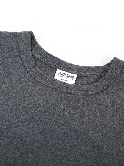 Dark gray men's round neck short sleeve T-shirt by Trendsi, casual fit, soft fabric, displayed flat on a white background.