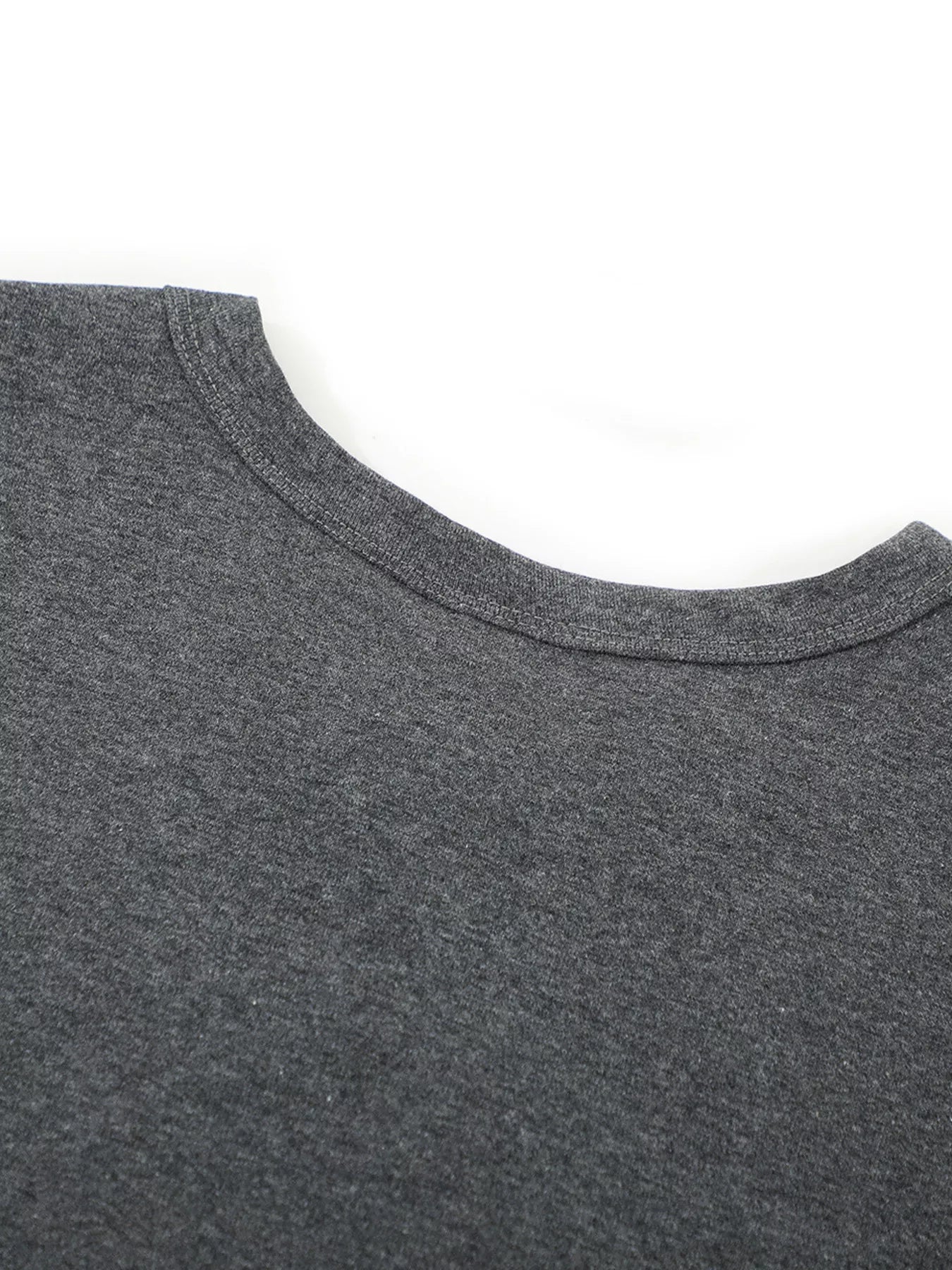 Dark gray men's round neck short sleeve T-shirt by Trendsi, soft fabric and classic fit, shown on a plain background.