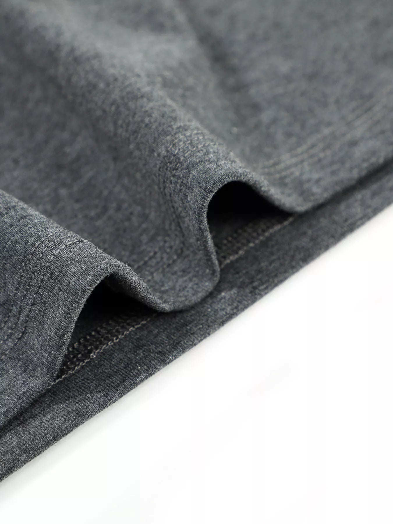 Dark gray men's round neck short sleeve T-shirt by Trendsi, made of soft fabric, displayed flat on a plain background.