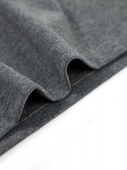 Dark gray men's round neck short sleeve T-shirt by Trendsi, made of soft fabric, displayed flat on a plain background.
