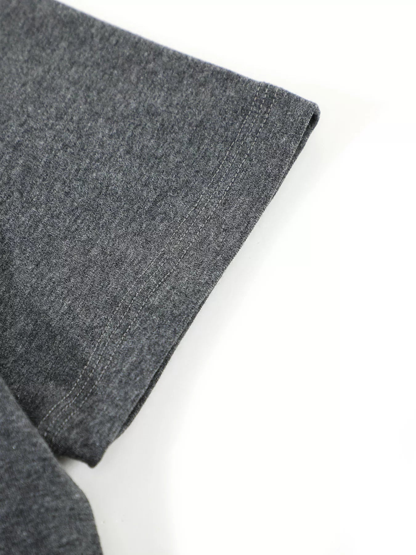 Dark gray men's round neck short sleeve T-shirt by Trendsi, showcasing a comfortable fit and classic design.
