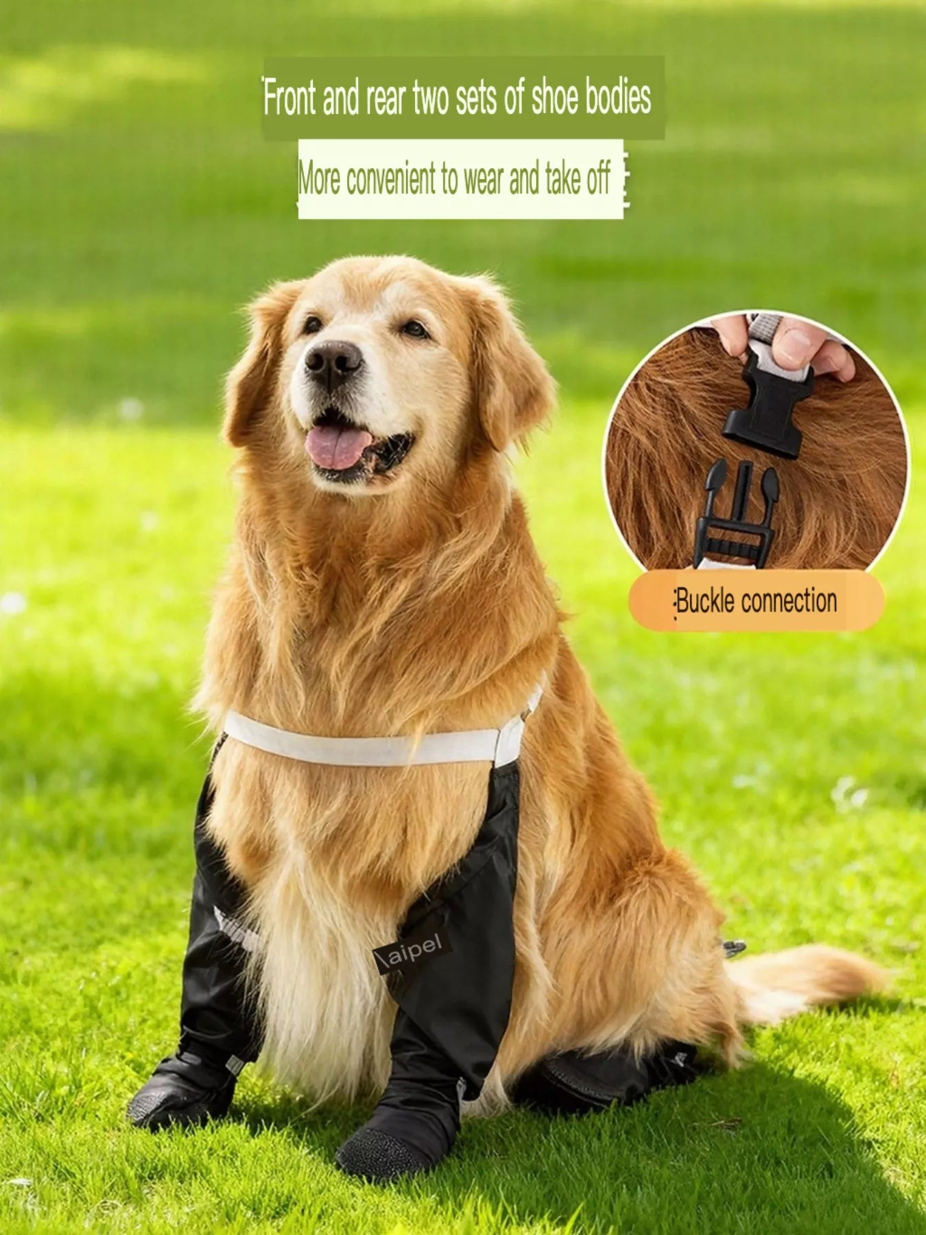 Dog protective leggings by Trendsi, dog clothing with pet shoes featuring a snug fit and durable material for outdoor protection.