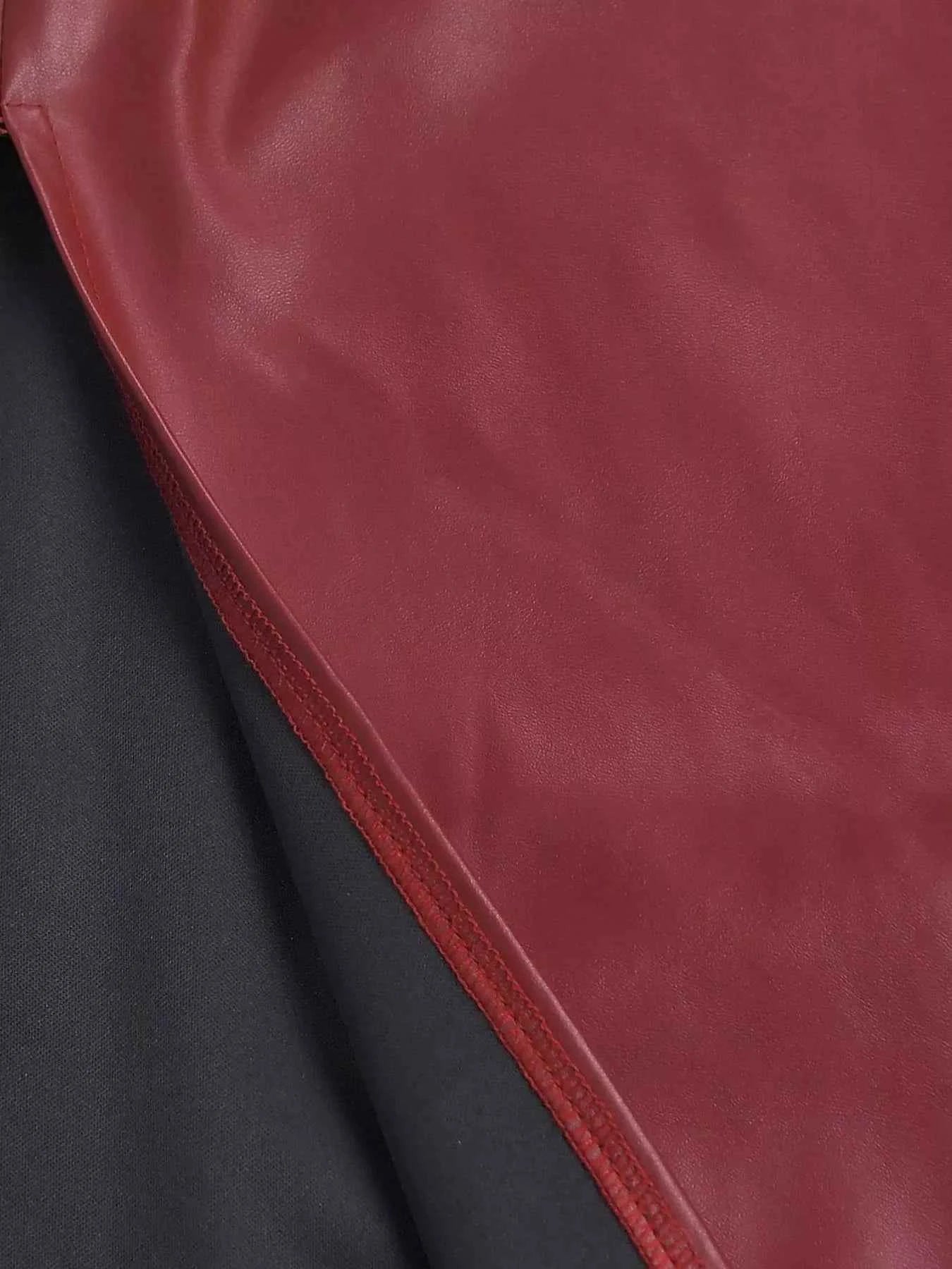 Burgundy slit tube bodycon midi dress by Trendsi, featuring a fitted silhouette and stylish design for elegant occasions.