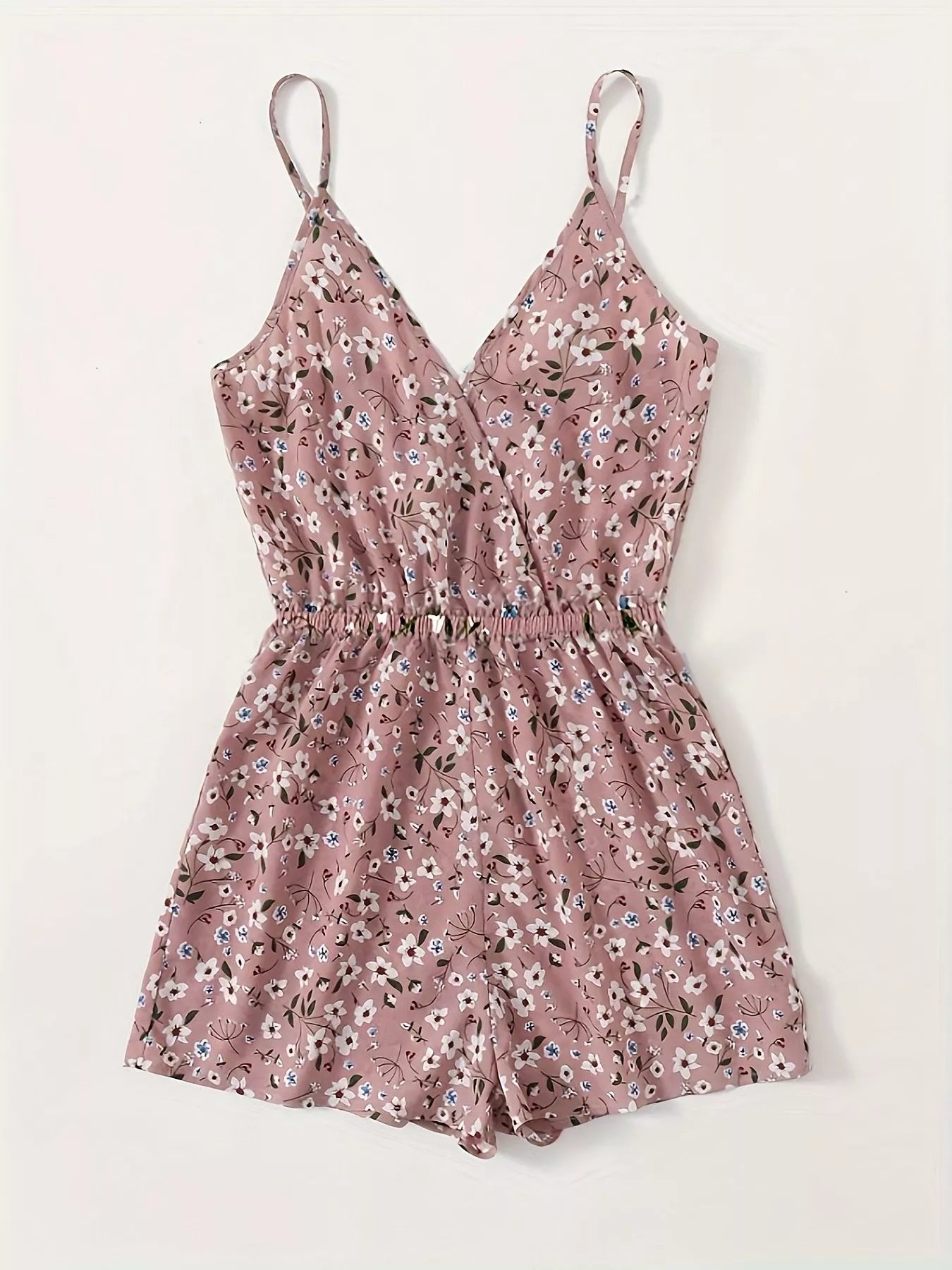 Floral Print Spaghetti Strap Romper - Redemption By Ashley North