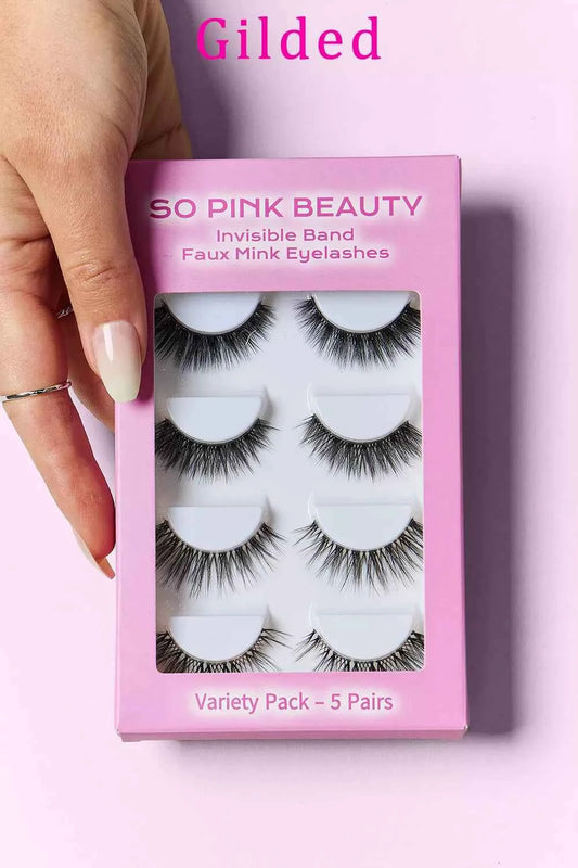 Trendsi faux mink eyelash set with 5 lightweight, reusable pairs featuring natural-looking, full lash extensions.
