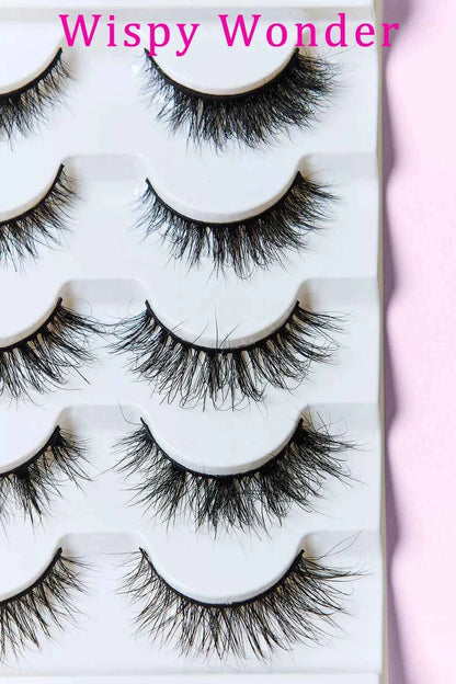Trendsi luxury mink eyelashes set with 5 pairs of wispy, glamorous eyelash extensions for a dramatic eye transformation.