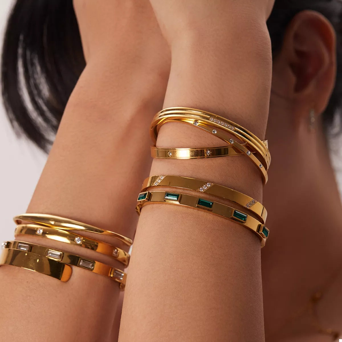 18K Gold-Plated Stainless Steel Zircon Bracelet - Redemption By Ashley North