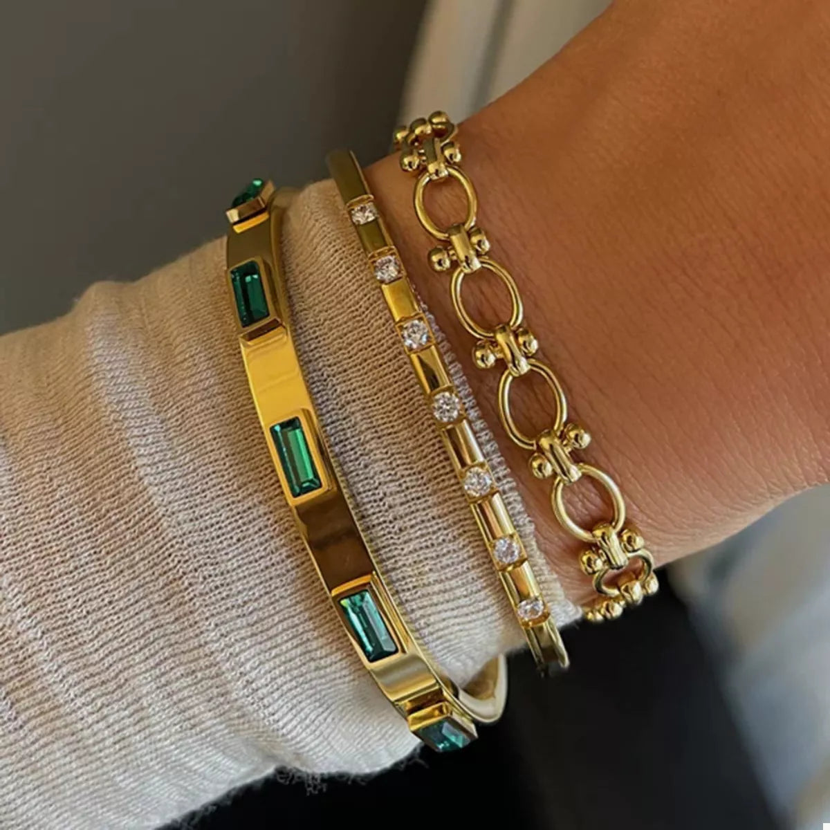 18K Gold-Plated Stainless Steel Zircon Bracelet - Redemption By Ashley North