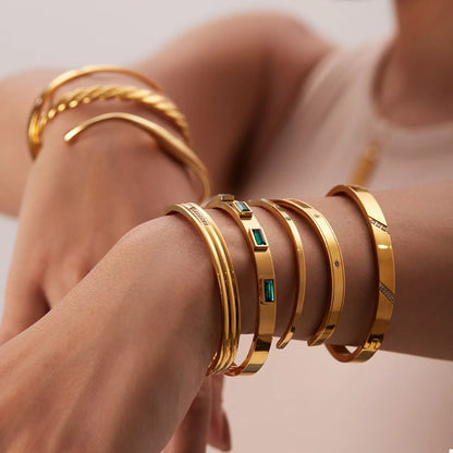 18K Gold-Plated Stainless Steel Zircon Bracelet - Redemption By Ashley North