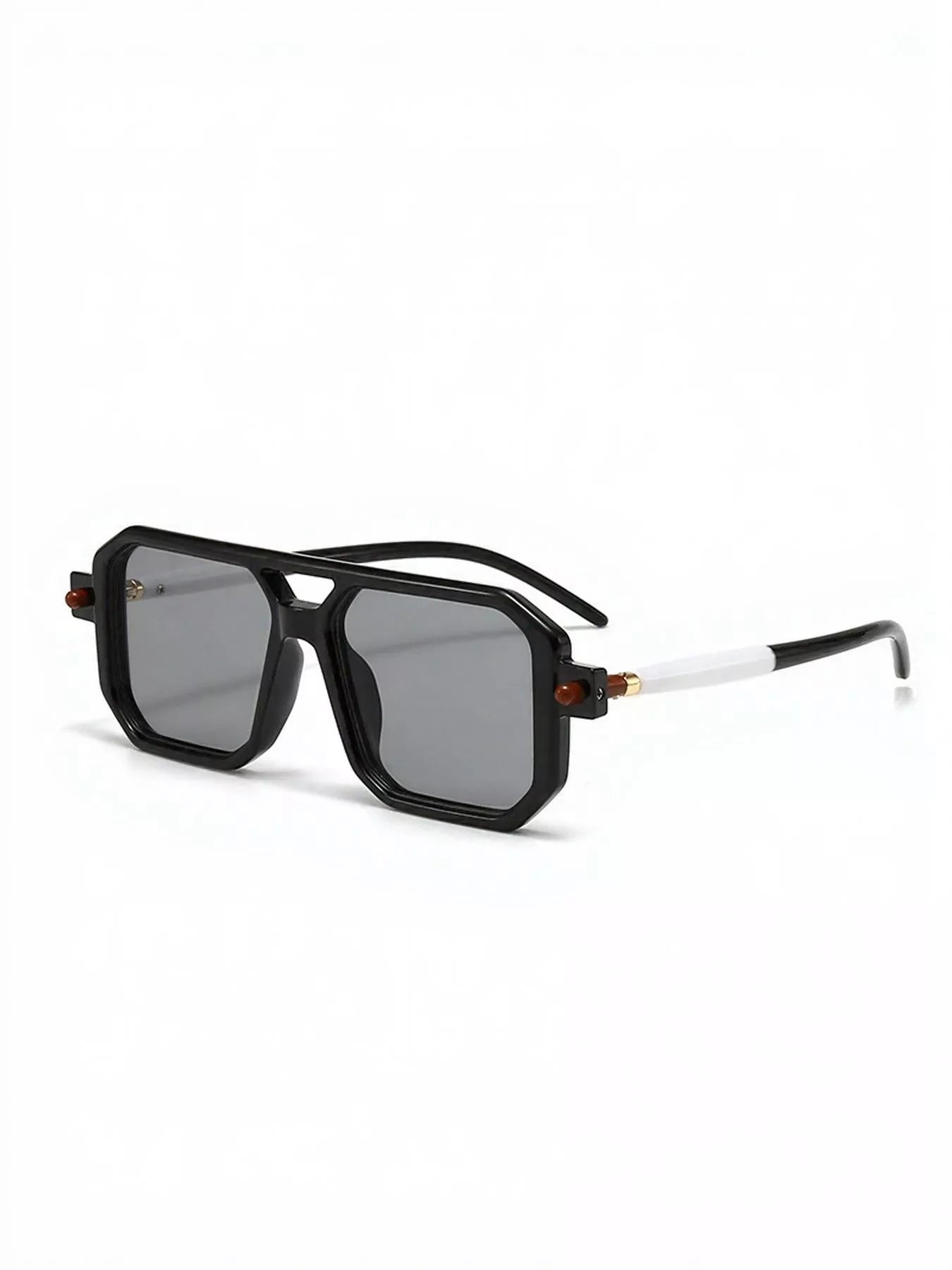 Square frame sunglasses by Trendsi with black lenses and thick black frames, stylish and trendy for everyday wear.