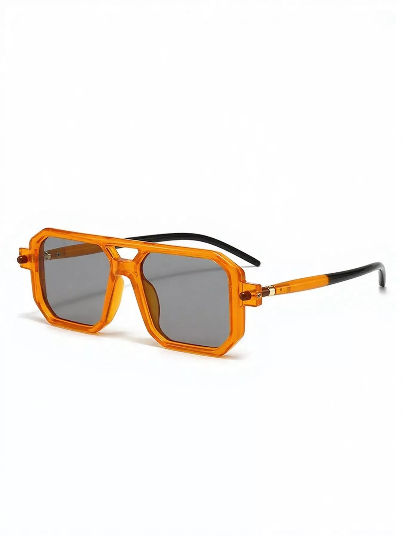 Trendsi square frame sunglasses with black lenses and sleek black temples, stylish eyewear for sun protection and fashion.