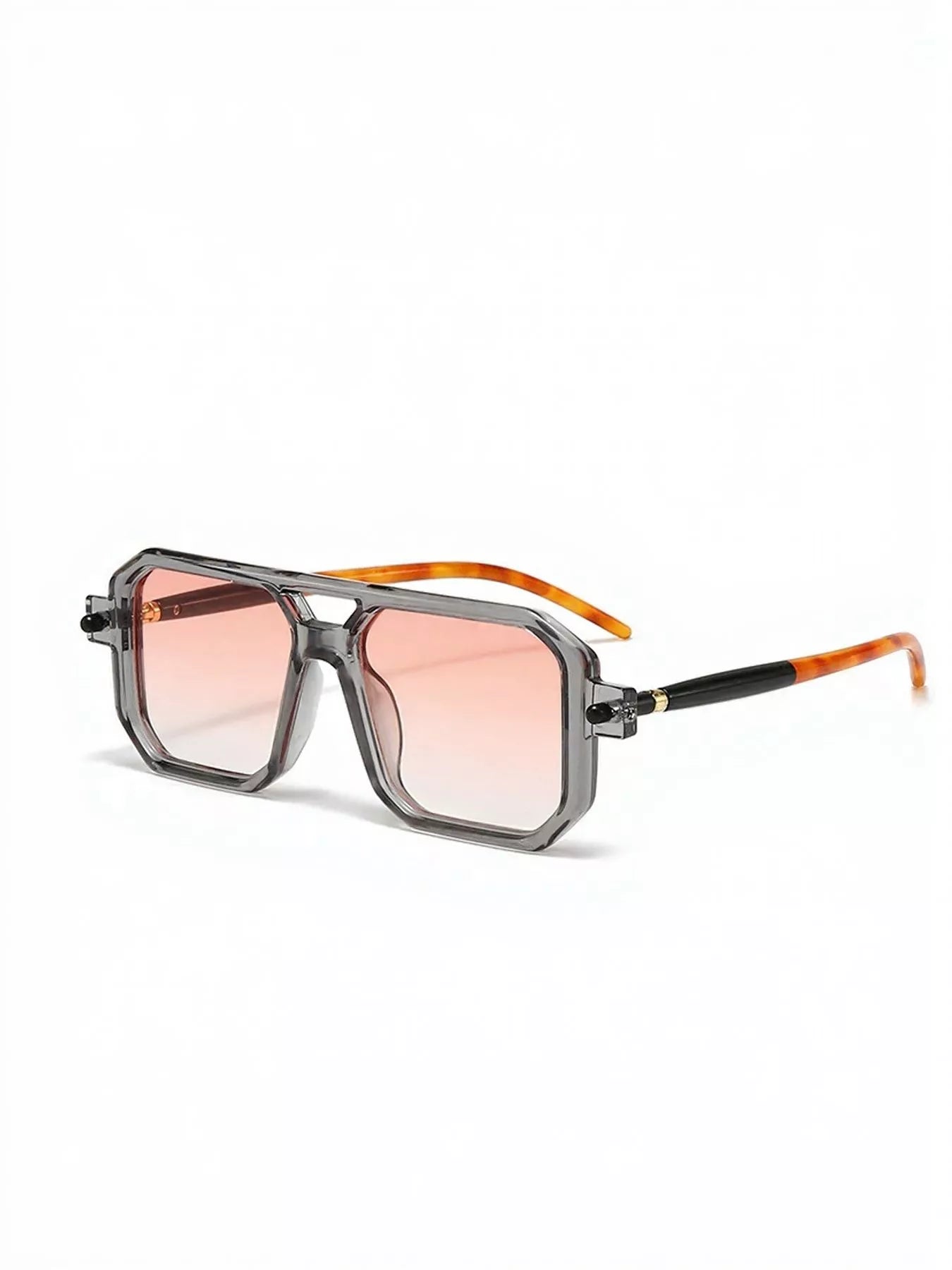 Trendsi square frame sunglasses with black lenses and sleek black arms, stylish eyewear for sun protection.